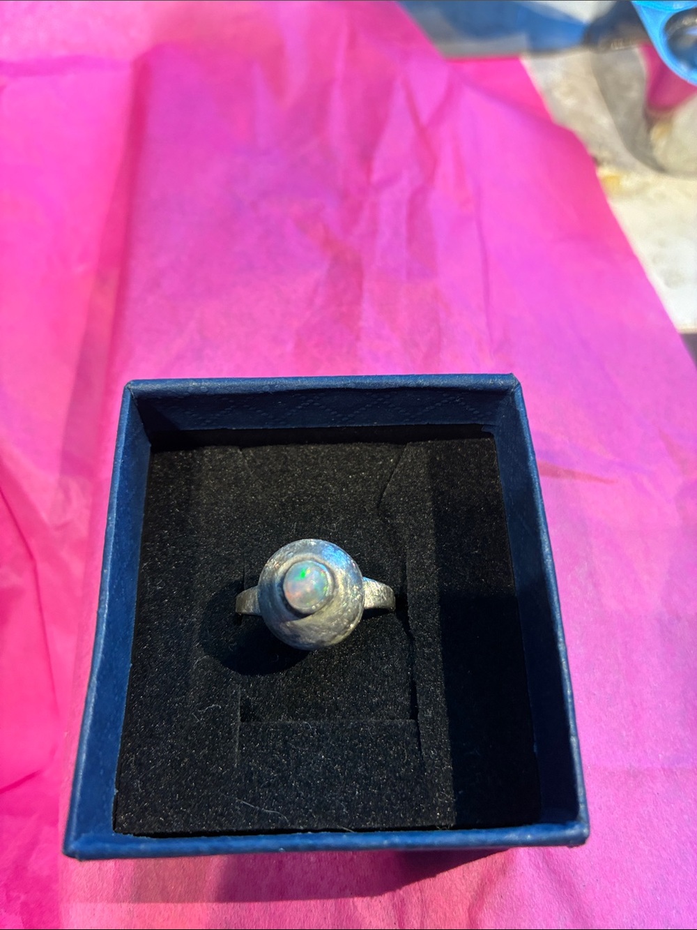 Artisan Made Opal 925 Ring   Size 6.75